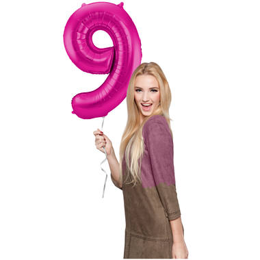 Number balloon magenta