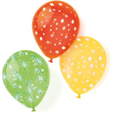 6 Latex Balloons Stars assorted 25.4 cm / 10"