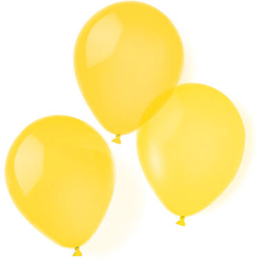 10 Latex Balloons Standard Yellow 20.3 cm / 8"