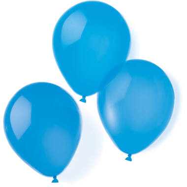 10 Latex Balloons Standard Blue 20.3 cm / 8"