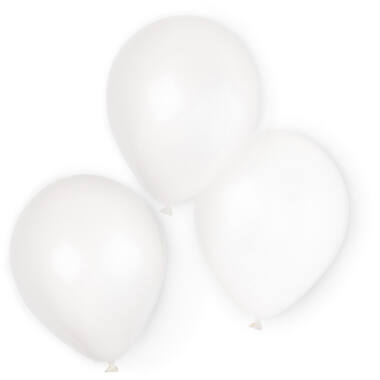 10 Latex Balloons Standard White 20.3 cm / 8"