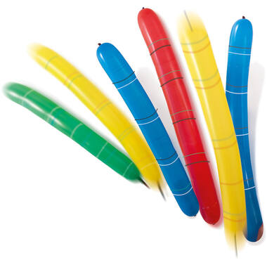 6 Latex Balloons Rockets with Paper Tubes 99 cm / 39"