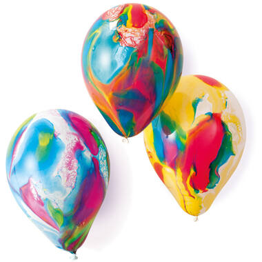 8 Latex Balloons Marble assorted 17.8 cm / 7"
