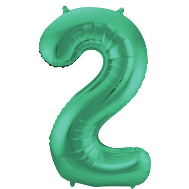 Number balloon matt green