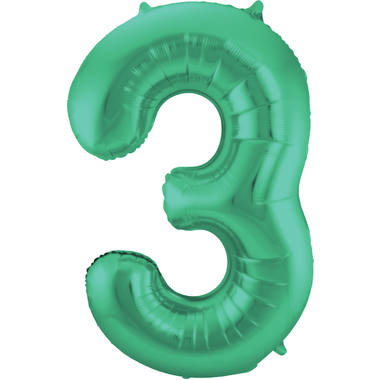 Number balloon matt green