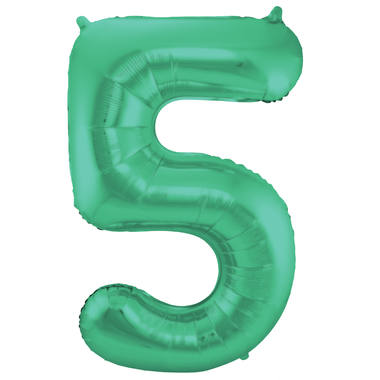 Number balloon matt green