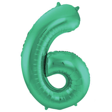 Number balloon matt green