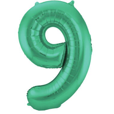 Number balloon matt green