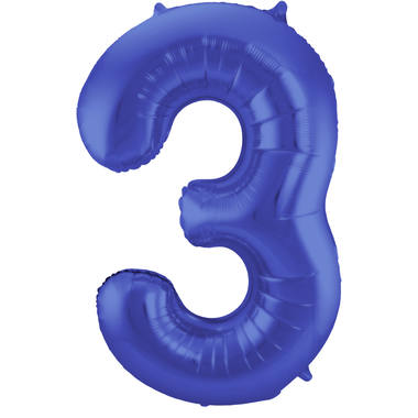 Number balloon matt blue