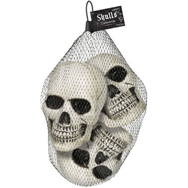 3 Skulls Fright Night Plastic 10 x 10 cm