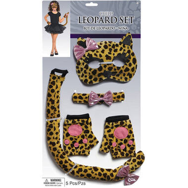 Costume Accessory Set Leopard Child 5 Pieces