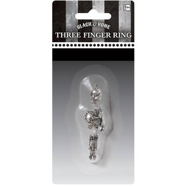 Costume Accessory Three Finger Skeleton Ring One Size