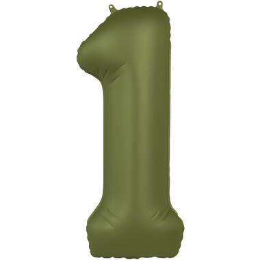 Number balloon olive green