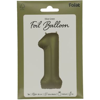 Number balloon olive green
