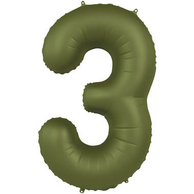 Number balloon olive green