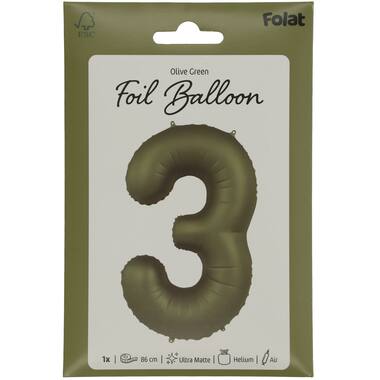 Number balloon olive green