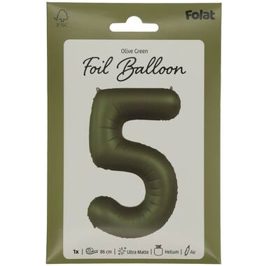 Number balloon olive green
