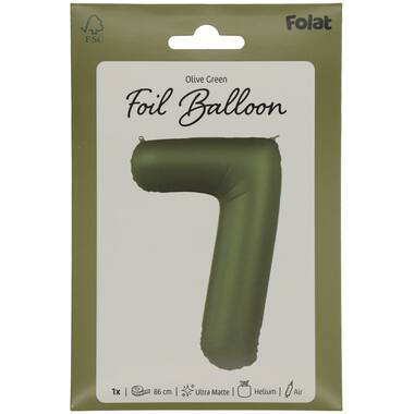Number balloon olive green