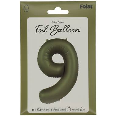 Number balloon olive green