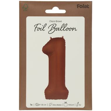 Number balloon chocolate brown