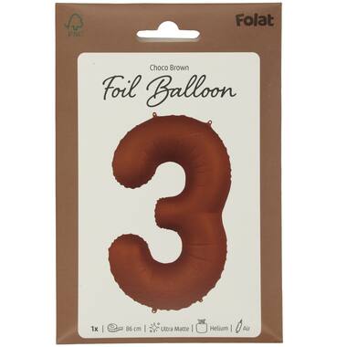 Number balloon chocolate brown