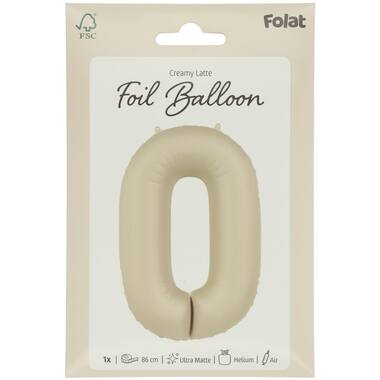 Folieballon cijfer Creamy Latte