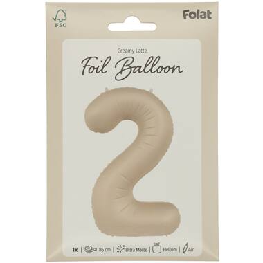 Folieballon cijfer Creamy Latte