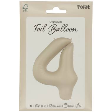 Folieballon cijfer Creamy Latte