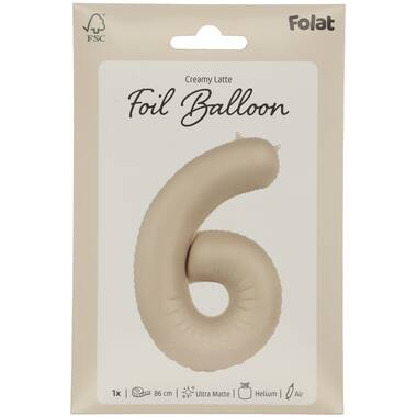 Folieballon cijfer Creamy Latte