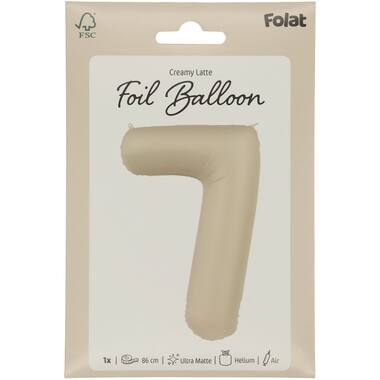 Folieballon cijfer Creamy Latte