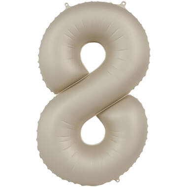 Folieballon cijfer Creamy Latte