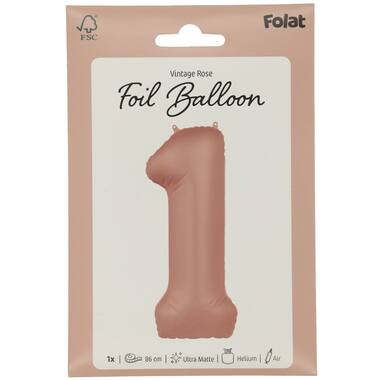 Number balloon vintage rose