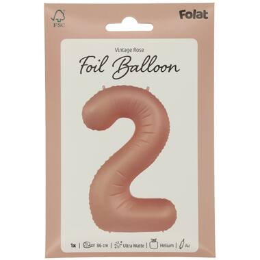 Number balloon vintage rose