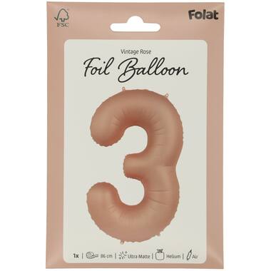 Number balloon vintage rose
