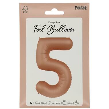 Number balloon vintage rose
