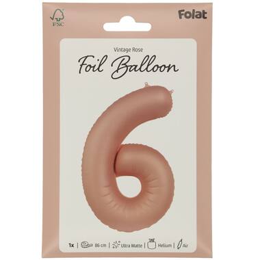Number balloon vintage rose