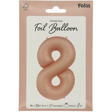 Number balloon vintage rose