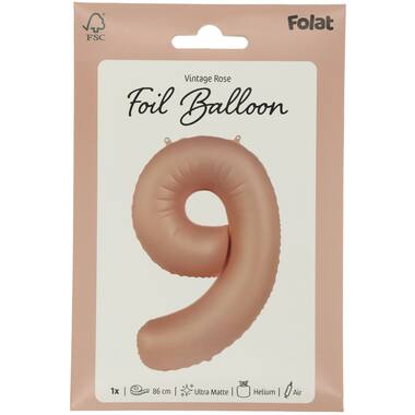 Number balloon vintage rose