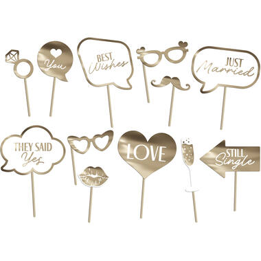 Photobooth Set - Wedding - 14 pieces