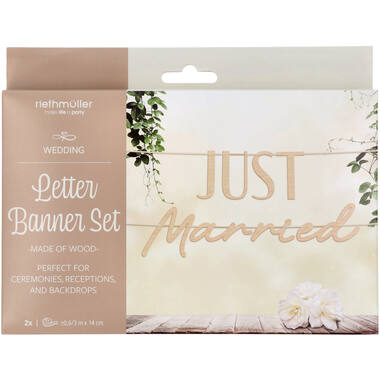 Letter Garland Set - JUST Married - Wedding - Wood - 3 meter