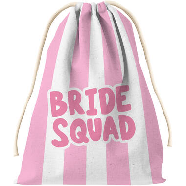 Gift bag - Bride Squad - She Said Yaasss - Polyester - Pink/White