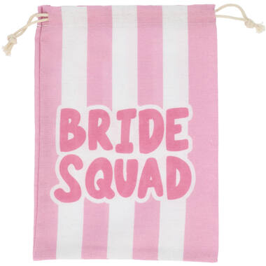 Gift bag - Bride Squad - She Said Yaasss - Polyester - Pink/White