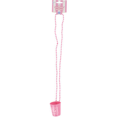 Shot glass on chain - Bride Squad - She Said Yaasss - Pink