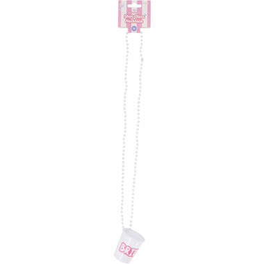 Shot glass on chain - Bride - She Said Yaasss - White