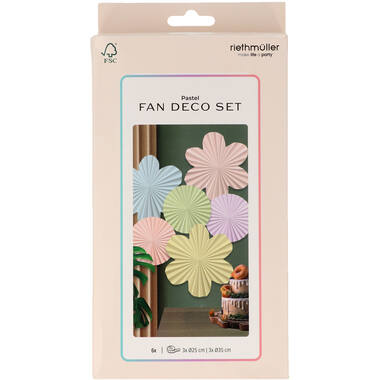 Deco Fan Set - Dreamy Pastels - 6 pieces