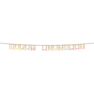 Flag Banner - HAPPY BIRTHDAY - Dreamy Pastels - Wood - 4 metres