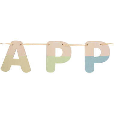 Letter Banner - HAPPY BIRTHDAY - Dreamy Pastels - Wood - 4 metres