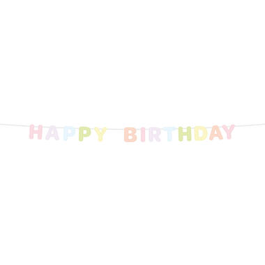 Letter Banner - HAPPY BIRTHDAY - Dreamy Pastels - Felt - 2.8 metres