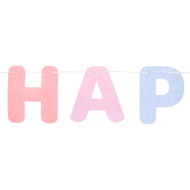 Letter Banner - HAPPY BIRTHDAY - Dreamy Pastels - Felt - 2.8 metres