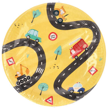 Plates - Wacky Wheels - 23 cm - 8 pieces